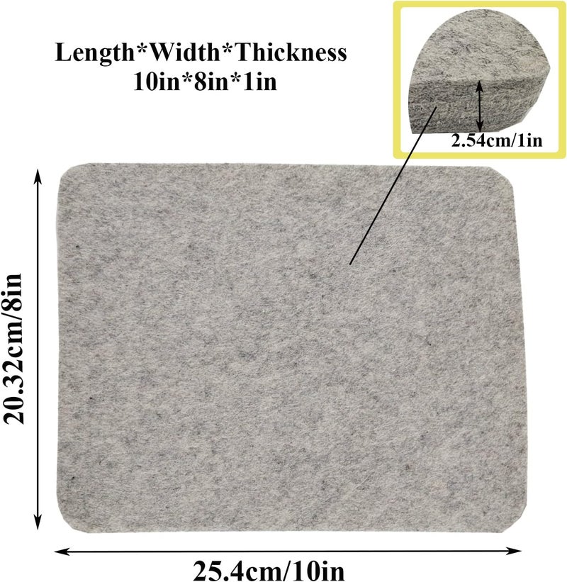 Memfish Wool Needle Felting Pad,10x8x1 inch Needled Felt Mat Block Thick and Firm Base Including Pair of Leather Finger Guards (10in*8in) - Image 2